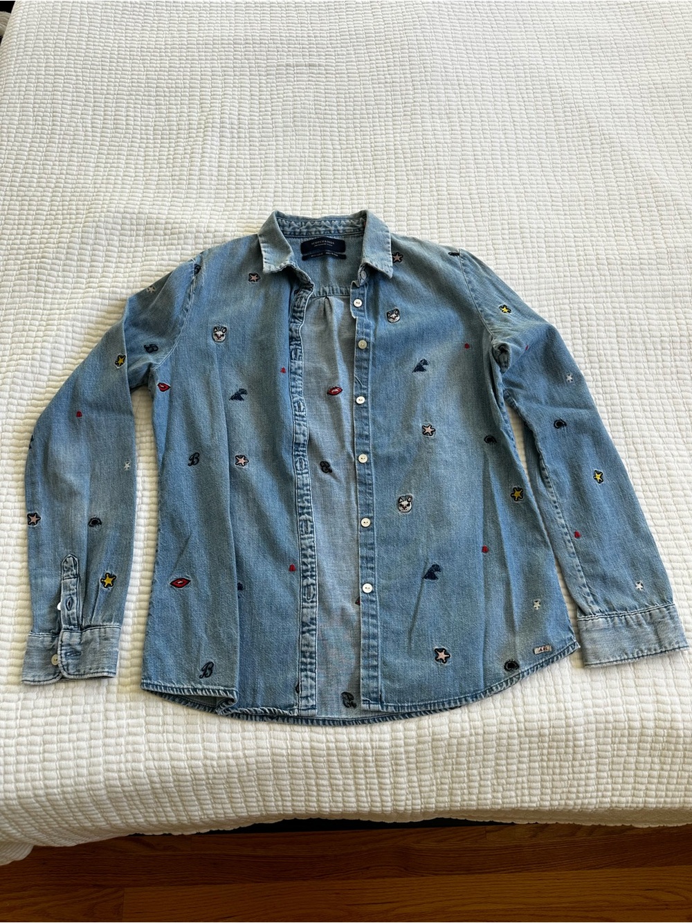 Scotch & Soda Light Wash Denim Shirt - Blue